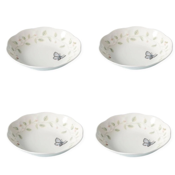 Lenox Other - Lenox Butterfly Meadow Porcelain Pasta Bowls - set of 4 - pasta bowl
